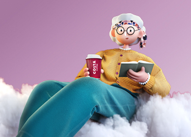 Woma reeding a book with coffee